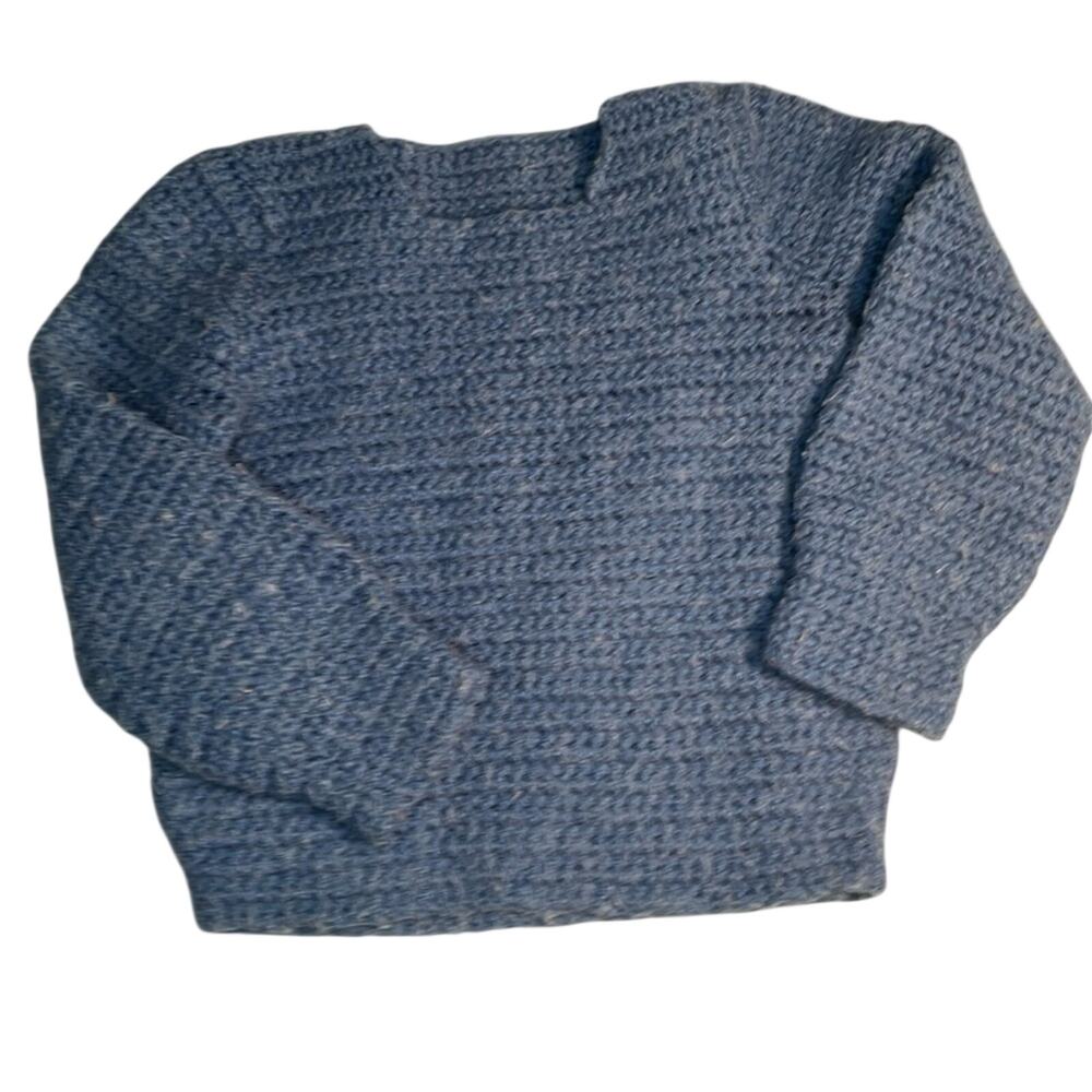 Vintage blue Handmade Crocheted Child’s sweater